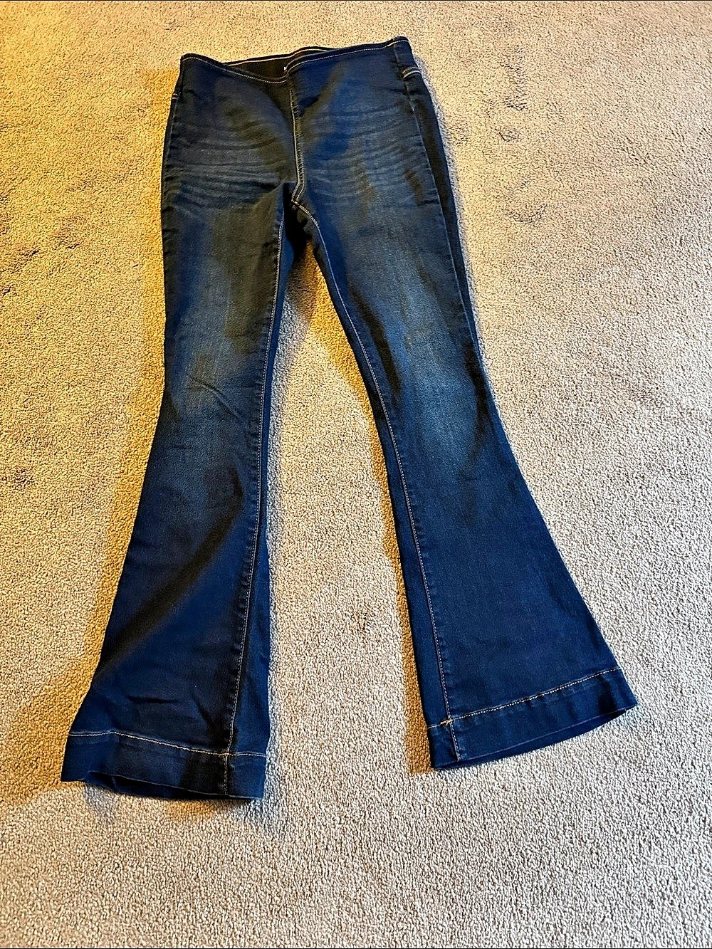 INC International Concepts High-Rise Pull-On Flare-Leg Jeans Blue 4P